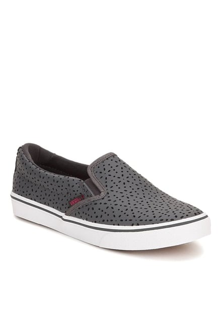 Vans Asher Perf Flowers Asphalt Grey Plimsolls