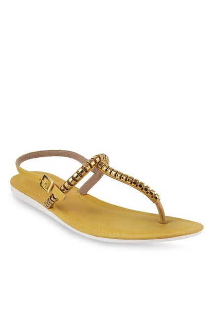 Buy Metro Ochre T-Strap Sandals for Women at Best Price Tata CLiQ