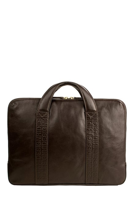 Buy Hidesign Laptop Dark Brown Paneled Laptop Messenger Bag For Men At Best Price Tata CLiQ