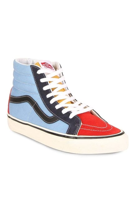 Buy Vans Classics Sk8-hi Reissue Red Blue Ankle High Sneakers