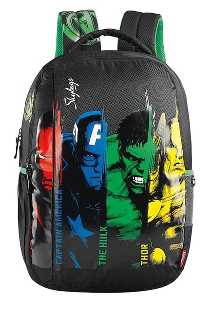 Buy Skybags Marvel Avengers 01 Black Green Printed Backpack For