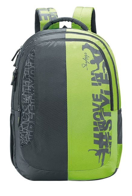 Buy Skybags Pogo Plus 01 Dark Grey Green Printed Backpack For
