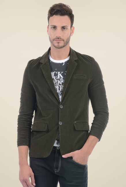 Olive Blazer Outfit Blazer With Denim Shirt Buy Pepe Jeans Olive