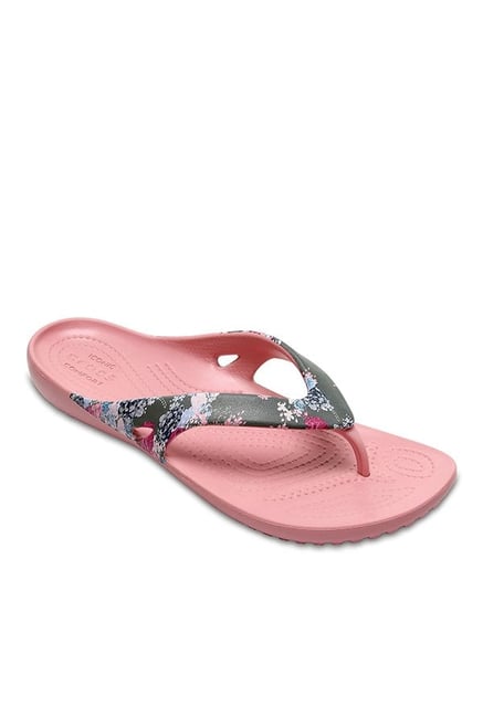 Floral Flip Kadee Crocs Flip Flops Crocs Kadee II Dark Grey - Main Image