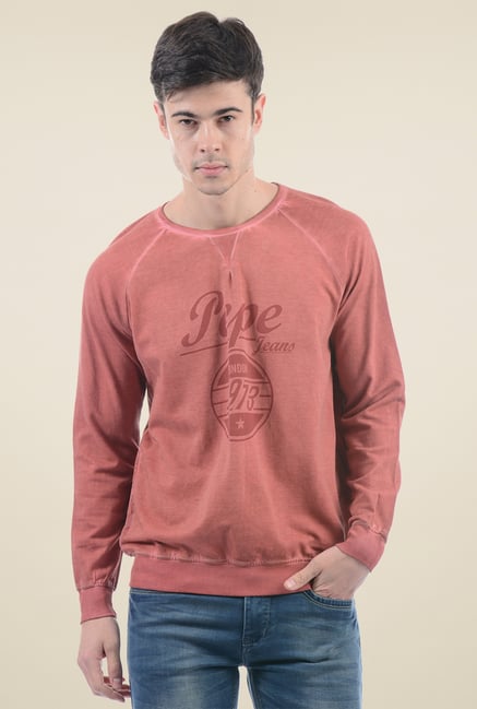 Pepe Jeans Peach Full Sleeves Sweatshirt