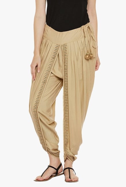 KAARI Women Size 8 Beige Print Pants