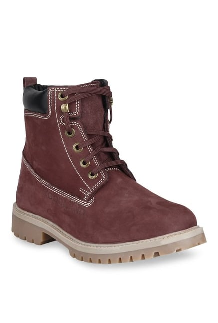 Buy Woodland Maroon Casual Boots for 