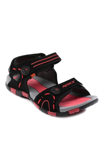 sparx red and black sandals