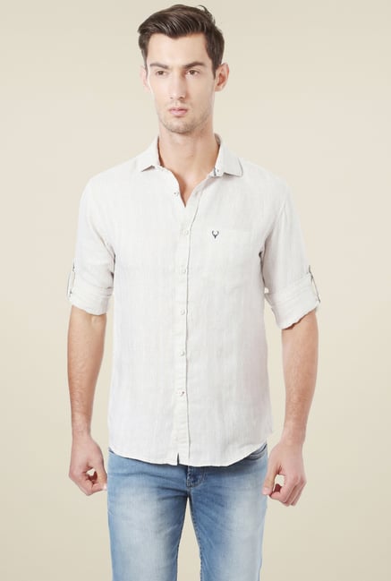 allen solly white linen shirts