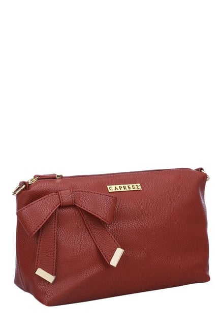 Caprese Alexandria Maroon Solid Sling Bag