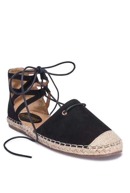 Truffle Collection Black Gladiator Espadrille Sandals