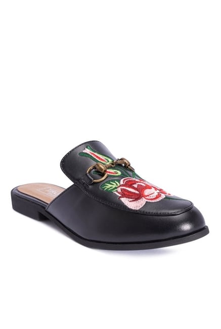 Truffle Collection Black & Red Mule Shoes