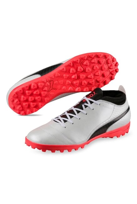 Buy Puma Men s One 17.4 TT White Fiery Coral Football Shoes from top Brands at Best Prices Online in India Tata CLiQ