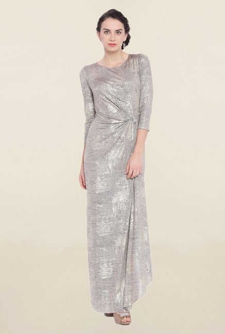 Avirate Silver Textured Dress