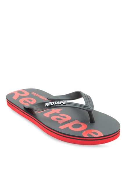 red tape flip flops