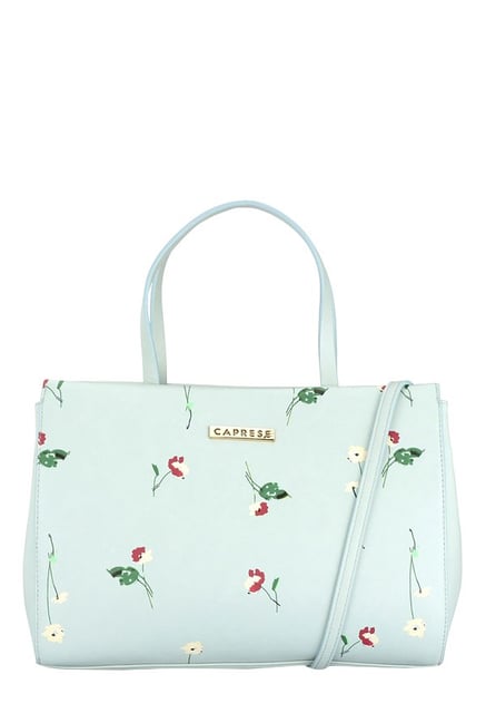 Caprese Flowerbud Sky Blue Printed Handbag For Women At Best Caprese Flowerbud Sky Blue Printed Handbag