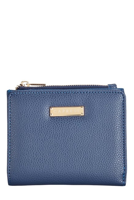 Buy Caprese Angelina Navy Solid Bi-Fold Wallet For Women At Best