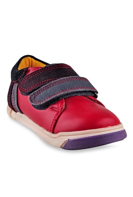 Beanz Kids Master First Walker Red & Navy Velcro Shoes