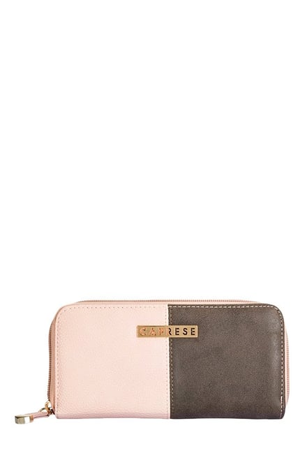 Caprese Alexandria Pink Dark Brown Color Block Wallet For Caprese Alexandria Pink Dark Brown Color Block Wallet