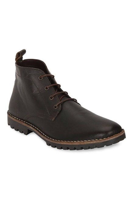 Buy Red Tape Dark Brown Derby Boots for 