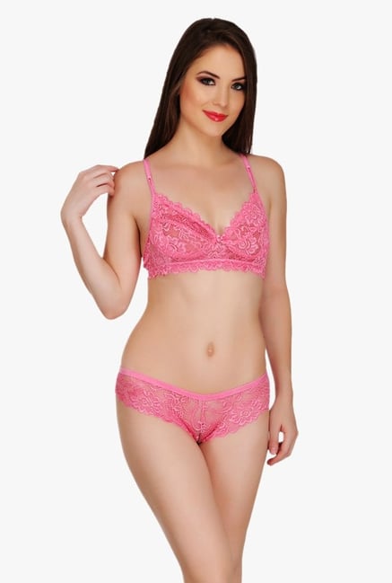 Buy Aruba Equisite Pink Everyday Bra Bikini Set from top Brands