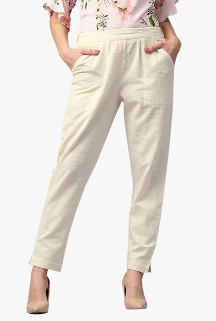 Buy Cream Trousers & Pants for Men by HENCE Online | Ajio.com
