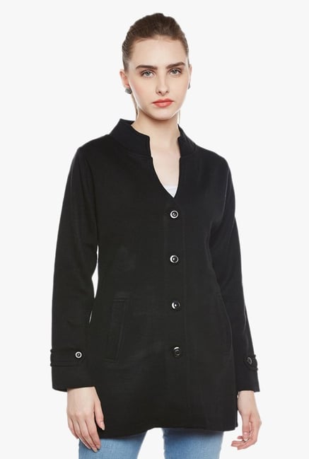 Buy Cayman Black Full Sleeves Wool Coat for Women Online Tata CLiQ