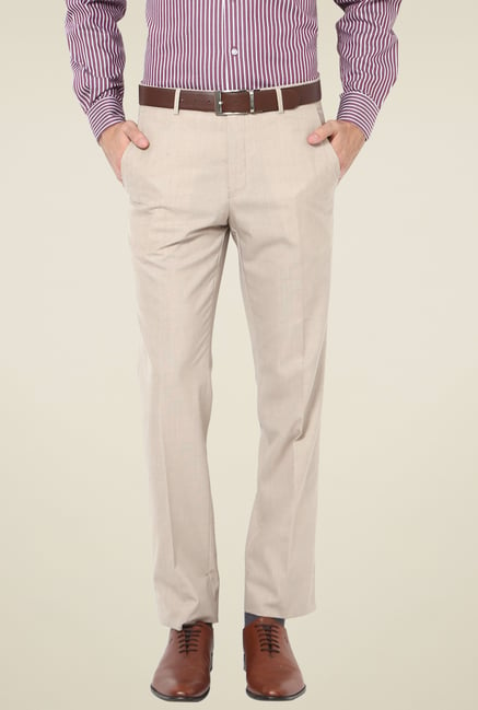 Van Heusen Beige Slim Fit Trousers