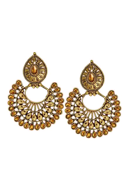 Zaveri Pearls Yellow Alloy Ethnic Dangler Earring-picture-18