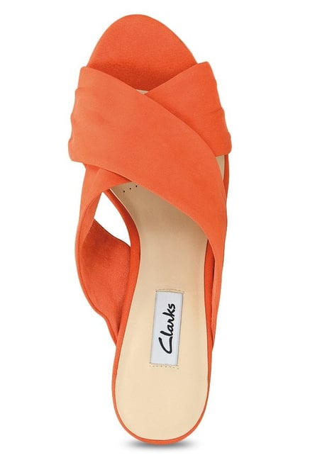 clarks orange sandals