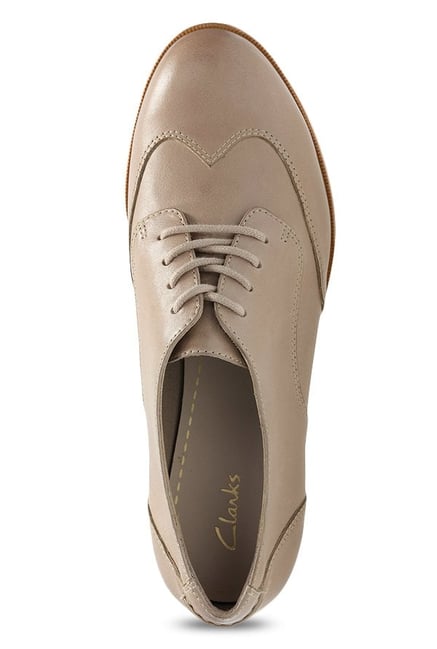 Clarks Andora Trick Taupe Derby Shoes 