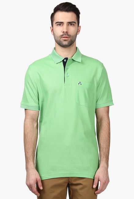 Buy Raymond Green Half Sleeves Polo T-Shirt for Men Online Tata CLiQ