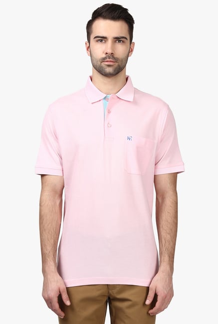 Buy Raymond Pink Half Sleeves Polo T-Shirt for Men Online Tata CLiQ
