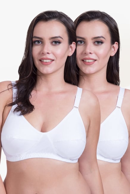 Buy Rajnie Non Padded Cotton T Shirt Bra - White Online at Low