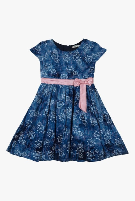 Buy Gini Jony Navy Printed Dress for Girls Clothing Online