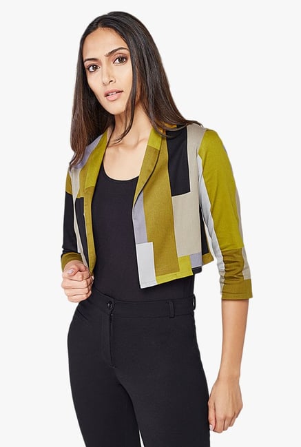 multicolor crop jacket