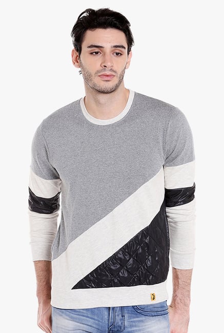 Campus Sutra Grey Regular Fit Full Sleeves Sweatshirt-picture-41