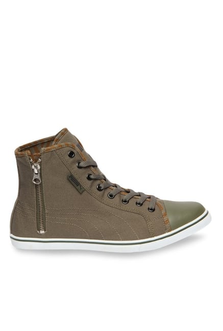 bisonte suelo apretón Buy Puma Men's Streetballer Mid Olive Night Ankle High Sneakers from top  Brands at Best Prices Online in India | Tata CLiQ