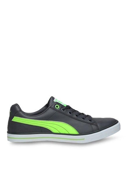 puma grey and green sneakers