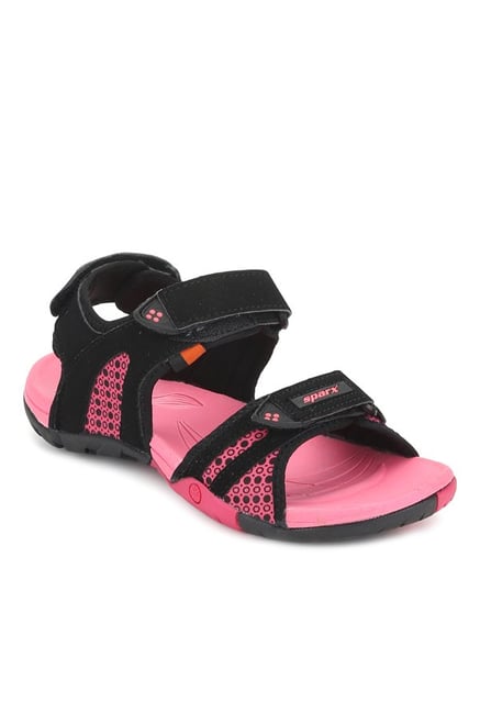 sparx black floater sandals