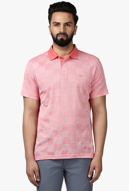Buy Raymond Red Half Sleeves Checks T-Shirt for Men Online Tata CLiQ