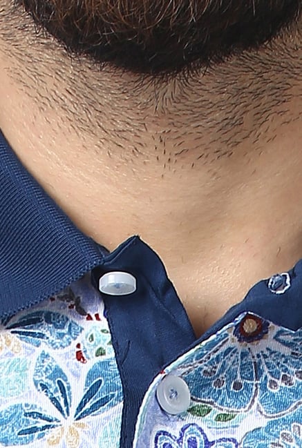 Buy Raymond Blue Half Sleeves Printed T-Shirt for Men Online