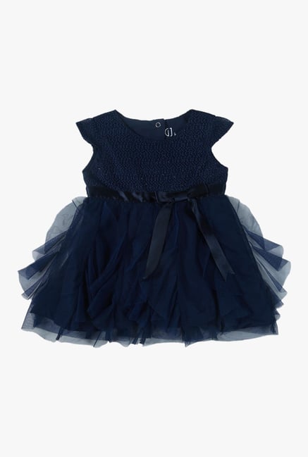 Buy Gini Jony Navy Embroidered Dress for Infant Girls Clothing Online Tata CLiQ