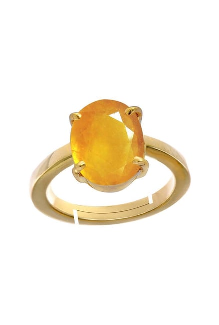 Yellow Sapphire Panchdhatu Ring (Design A4) | GemPundit