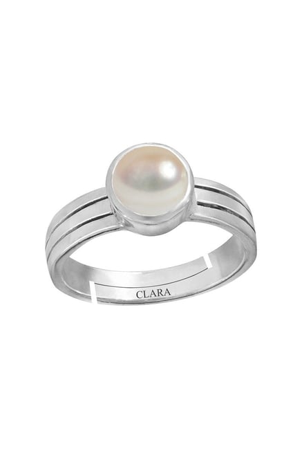 Genuine Pearl Ring, Handmade Round Shape Gemstone Ring, Pearl Silver Ring, White  Pearl Ring, Women Silver Ring, 925 Sterling Silver Rings - Etsy