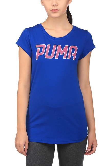 Royal Blue Puma Font Athletics T-Shirt 