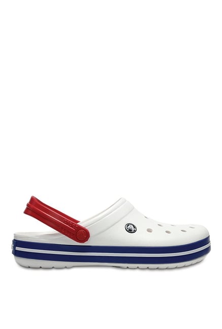 crocs white blue jean