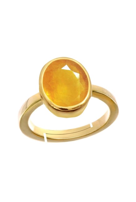 All Stone Pukhraj 5 Ratti Gold Ring Srilankan Yellow Sapphire Stone 4.5  Carat Original Certified Ceylon Pila Pukhraj Ki Anguthi Excellent Cut  Yellow Saffire Ring For Men Women पुखराज की अंगूठी रिंग :