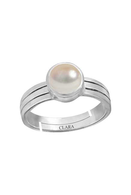 Chopra Gems & Jewellery 5.25 Ratti Moti Pearl Ring With Lab Certificate  Silver plated Pearl Ring.... Alloy Pearl Silver Plated Ring Price in India  - Buy Chopra Gems & Jewellery 5.25 Ratti