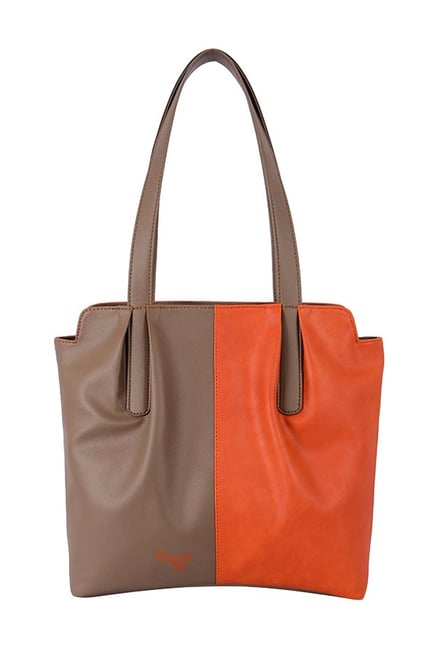 Baggit Showoff Orange Light Brown Color Block Shoulder Bag For Baggit Showoff Orange Light Brown Color Block Shoulder Bag